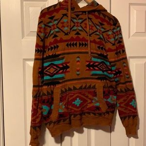 American eagle baja style hooded sweater